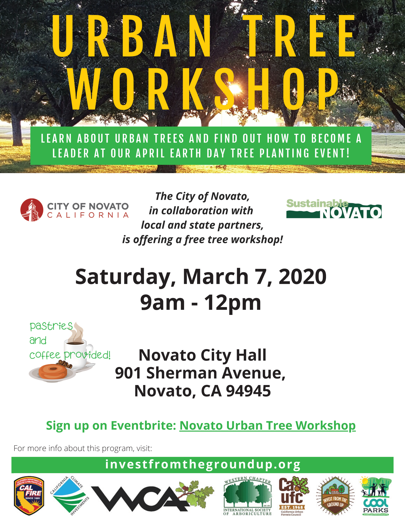 Urban Tree Workshop Saturday March 7 9am - 12pm Novato City Hall 901 Sherman Ave