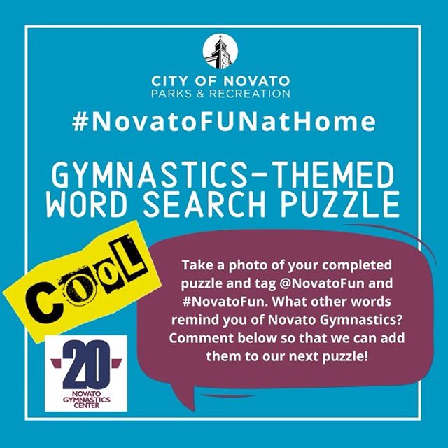 Gymnastics Word Search novatofunathome