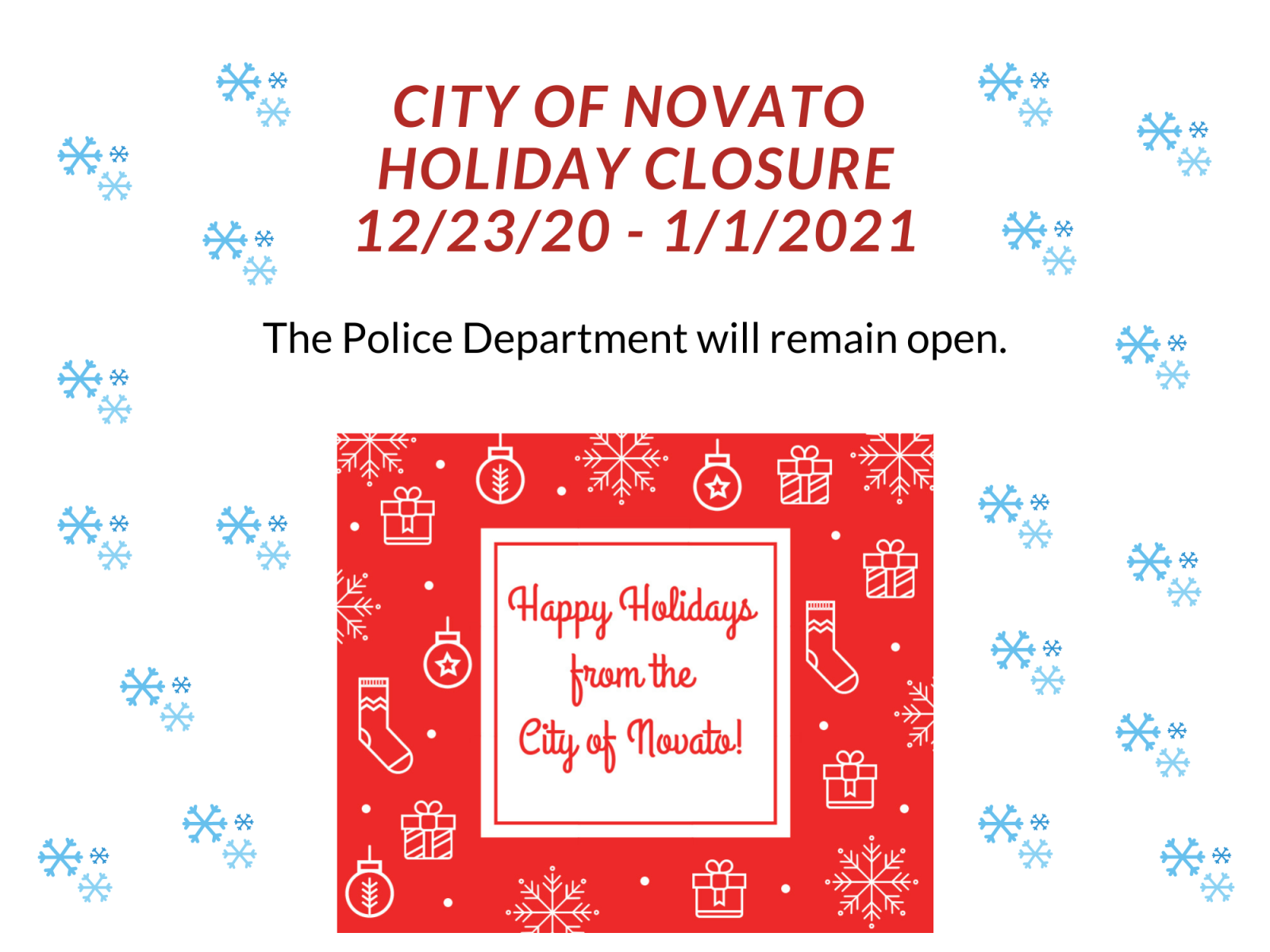 Image showing office closure from 12/23/20 - 1/1/2021