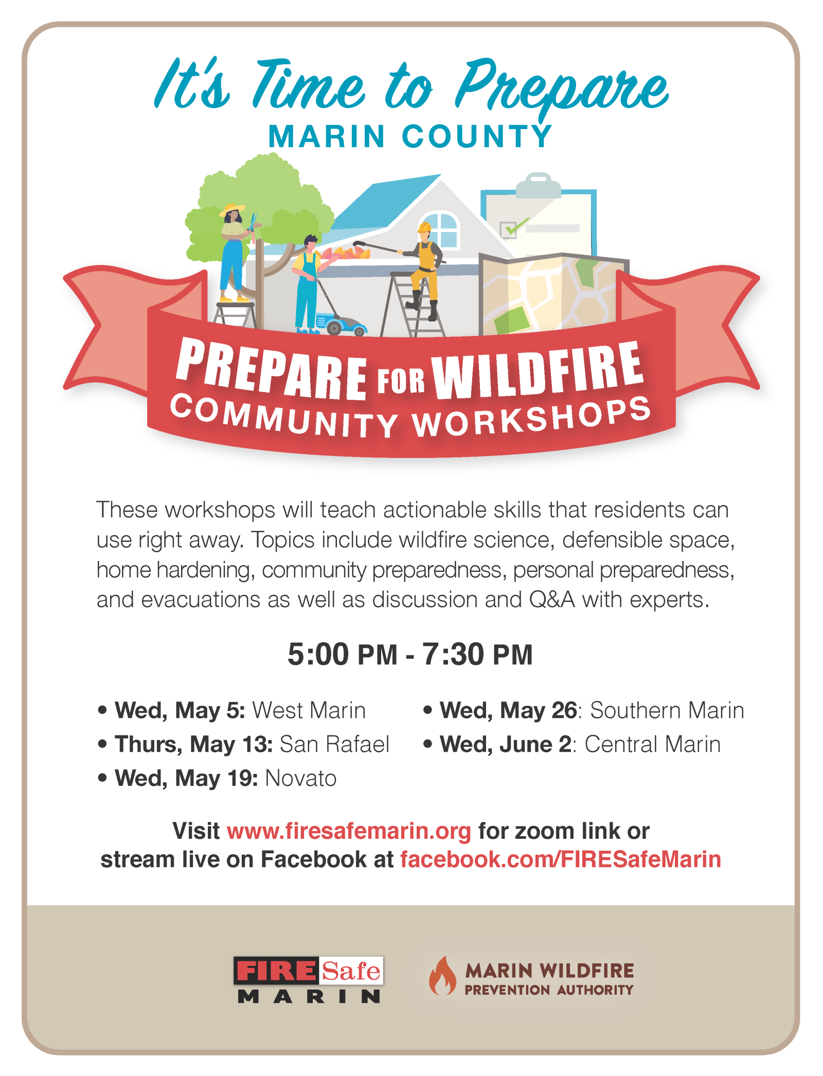 Image showing information about the FireSafe Marin Workshop for Novato Residents