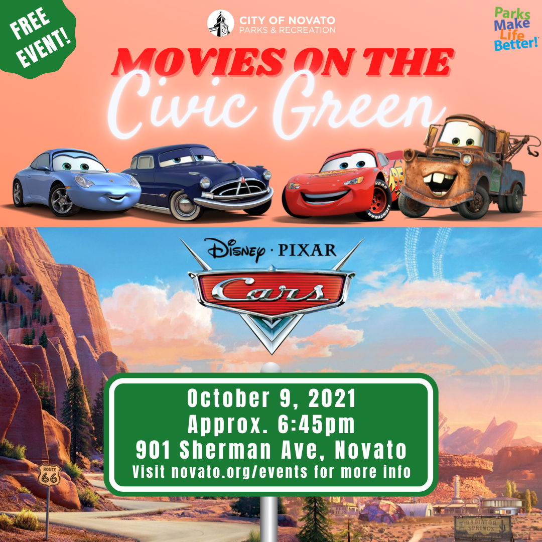 Movies on the Green Presents "Cars" October 9, 2021