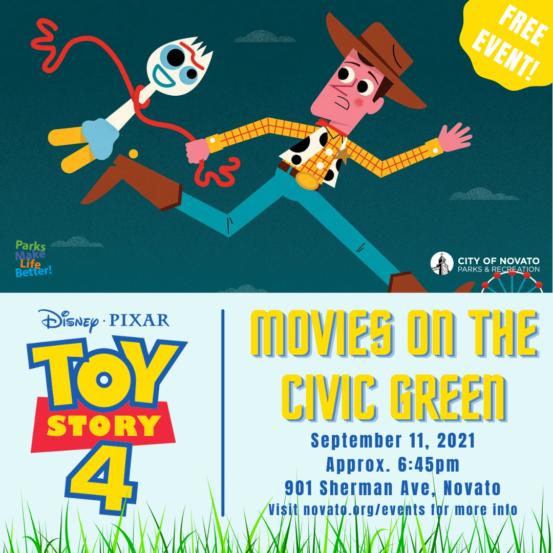 Movies on the Green Presents "Toy Story 4" September 11, 2021