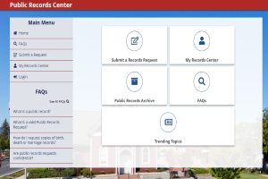 Image of Public Records Portal Homepage