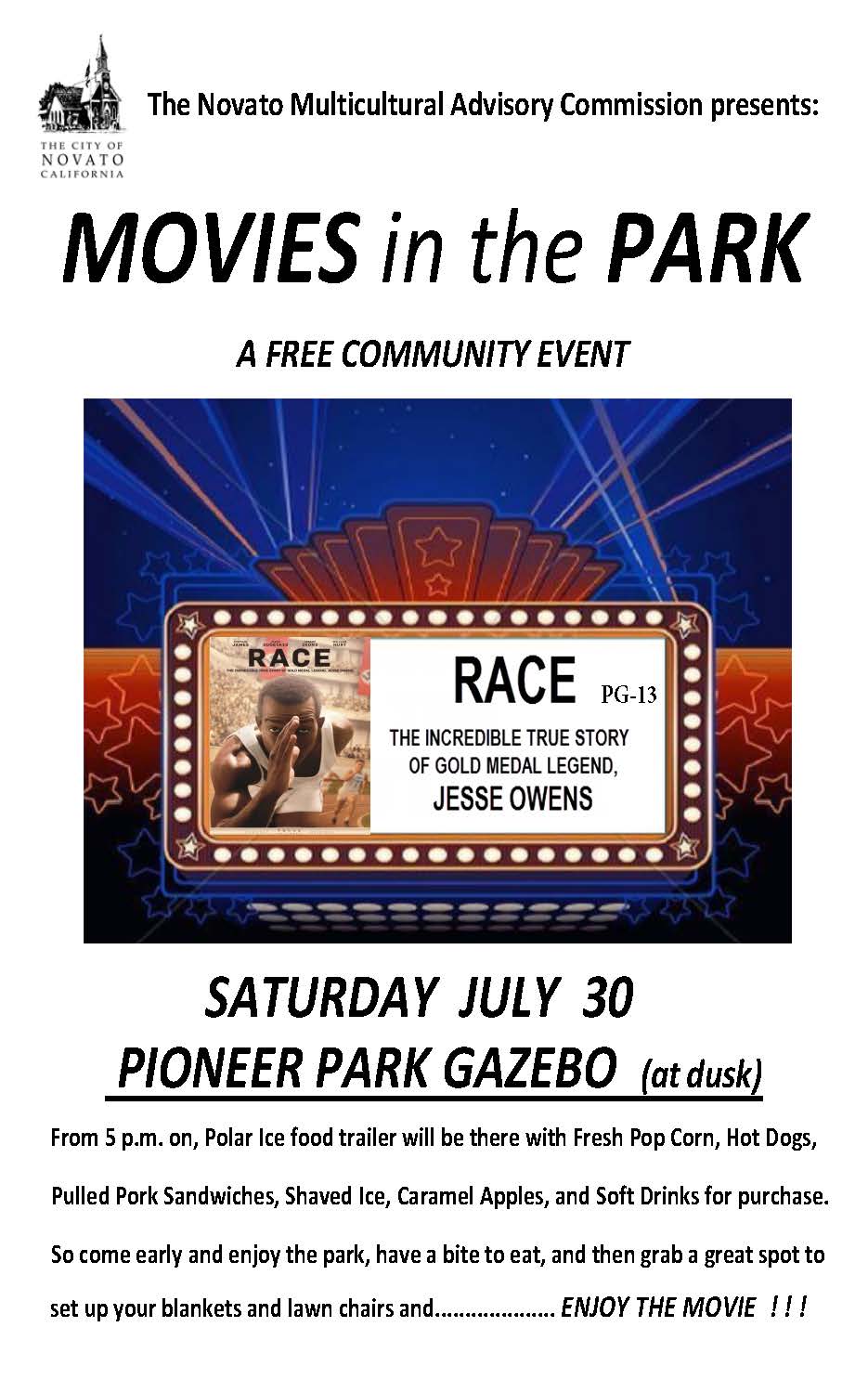 Image of Movies in the Park promotional flyer