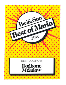 Best of Marin 2016 - Dogbone Meadow awarded as best dog park.