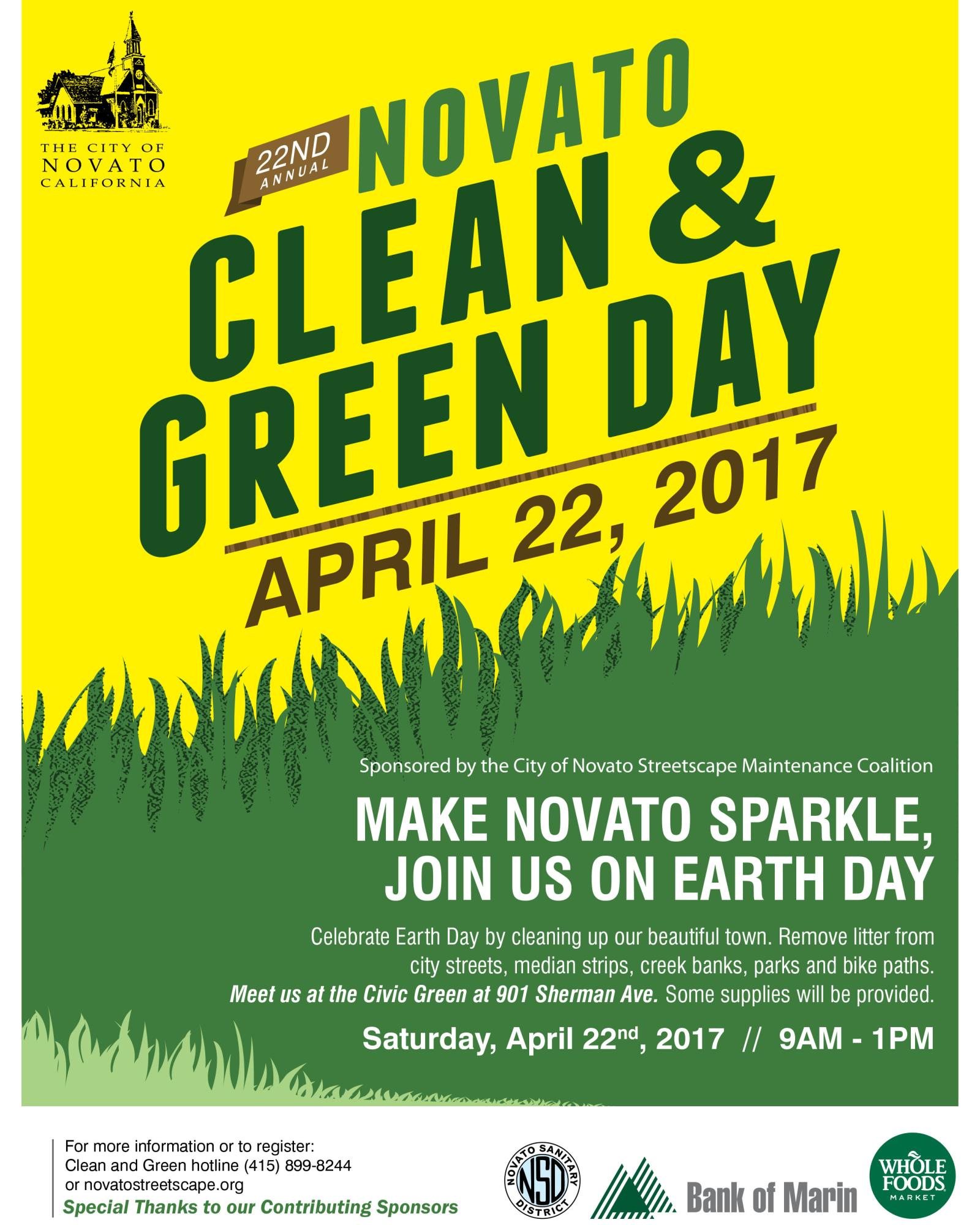 Clean and Green Day flyer in english