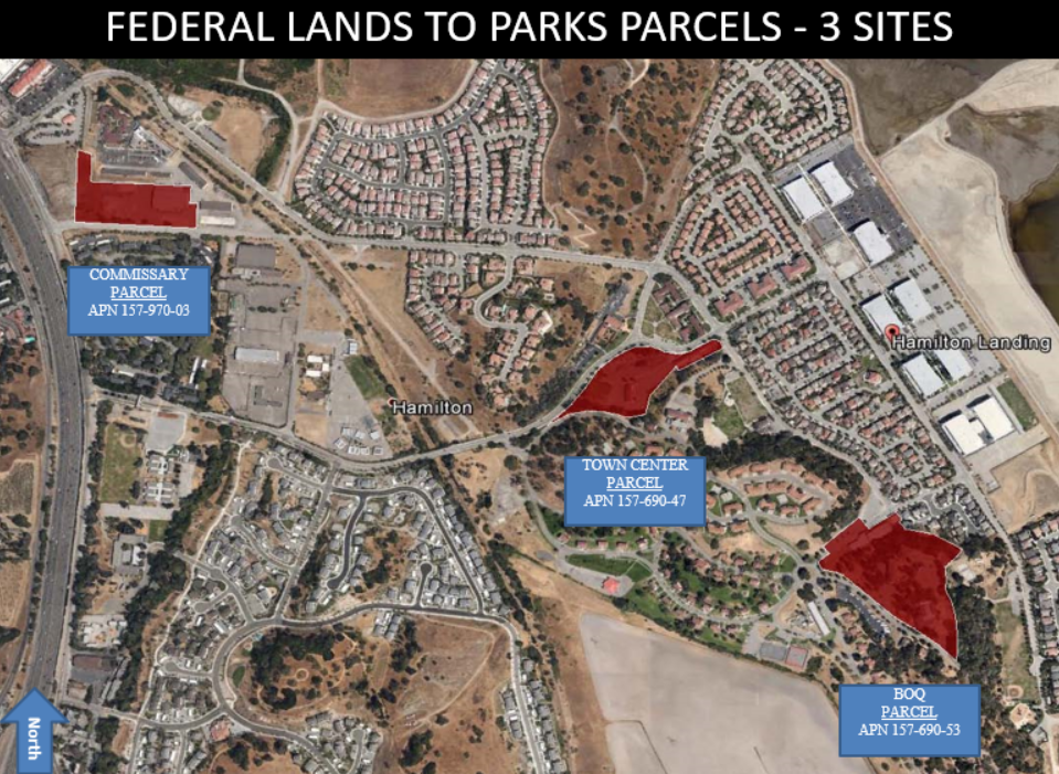 Map of Hamilton Federal Lands to Parks Parcels