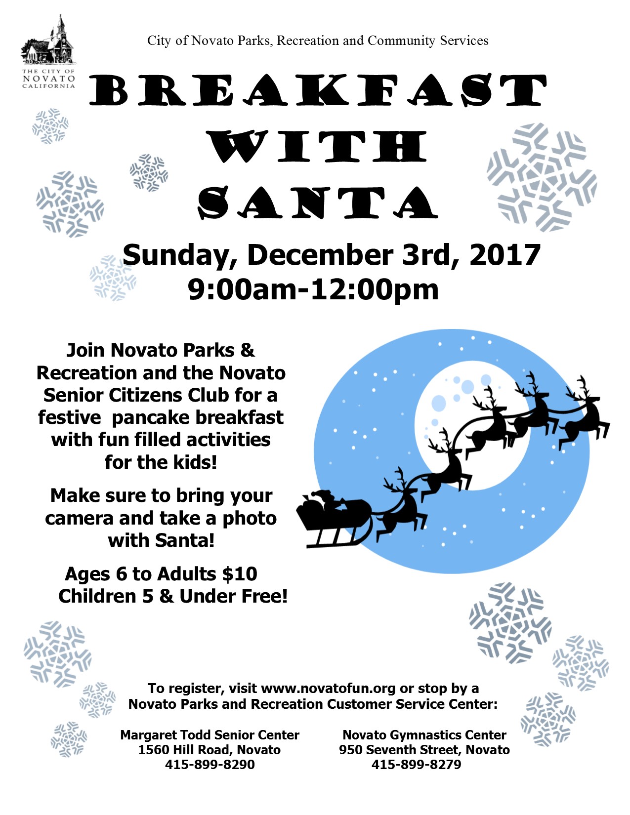 Breakfast with Santa flyer 2017