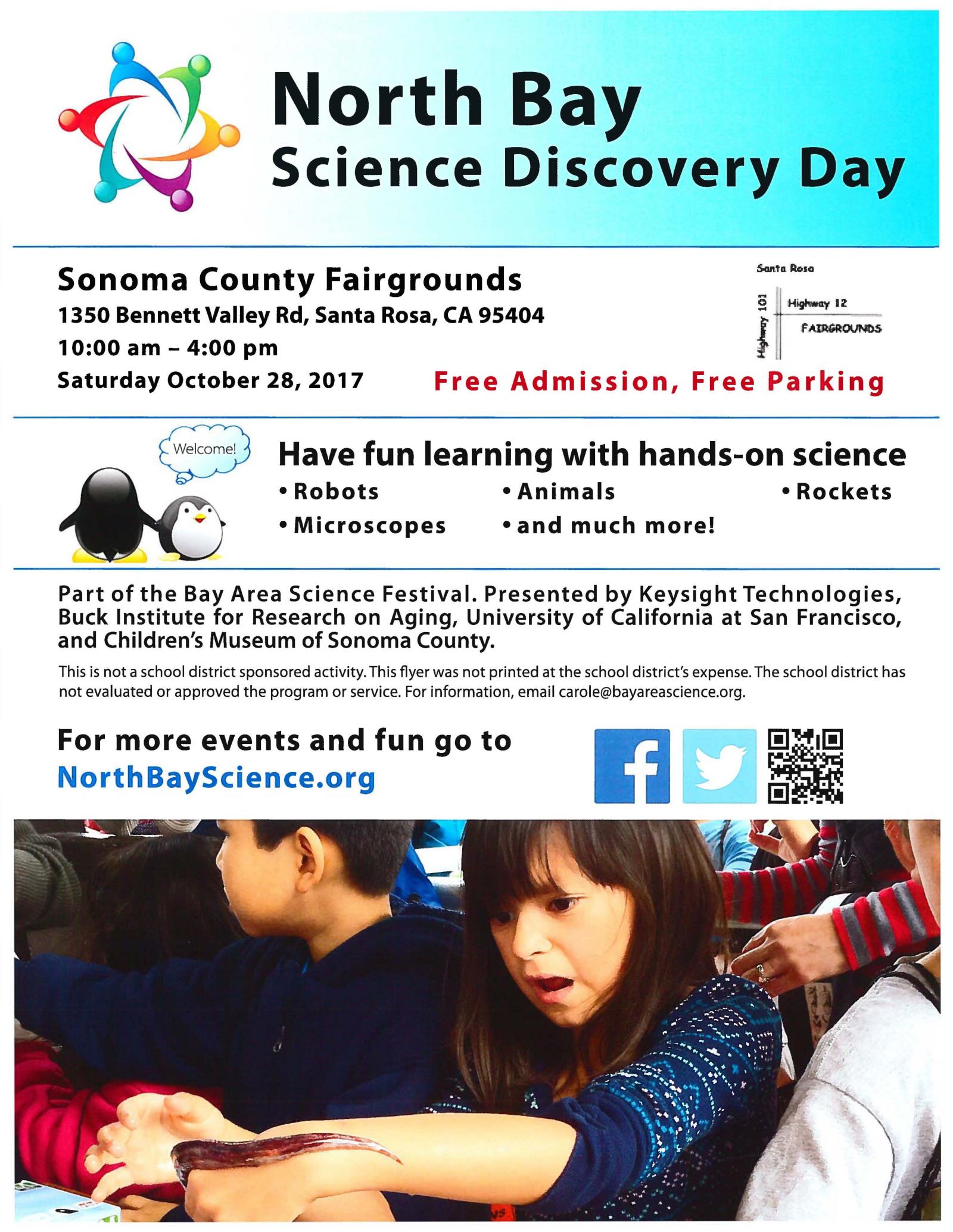 North Bay Science Discovery Day flier