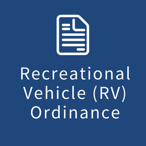 Image of a box with the words "Recreational Vehicle (RV) Ordinance