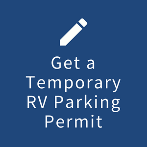 Image of blue box with the words "Get a Temporary RV Parking Permit