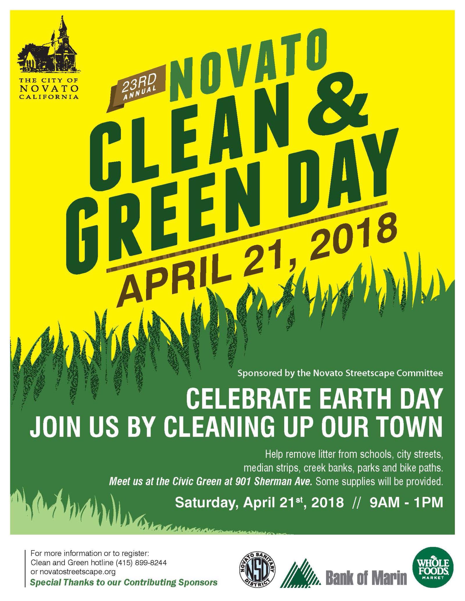 Novato Clean and Green Day 2018 English