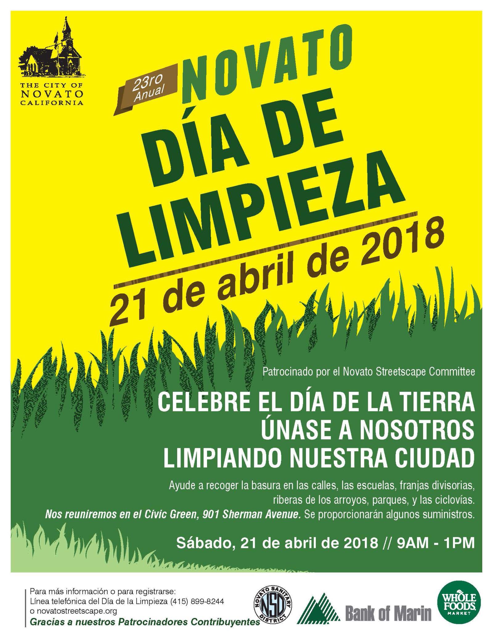 Novato-Clean-and-Green-Day-2018 en Espanol