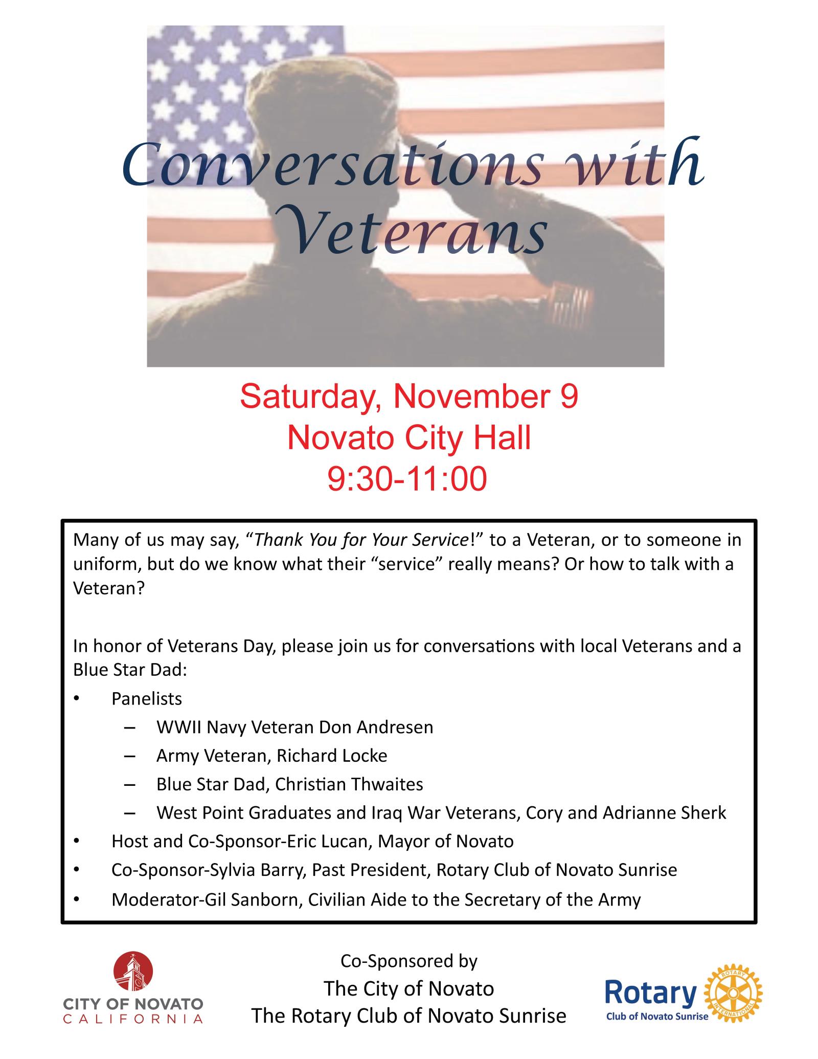 Image of Flyer for Conversations with Veterans